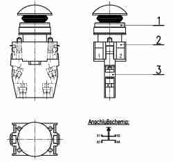 Schlagtaster komplett AV 460-3/K